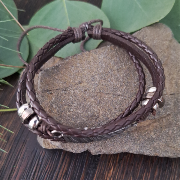 Brown Feather Bracelet