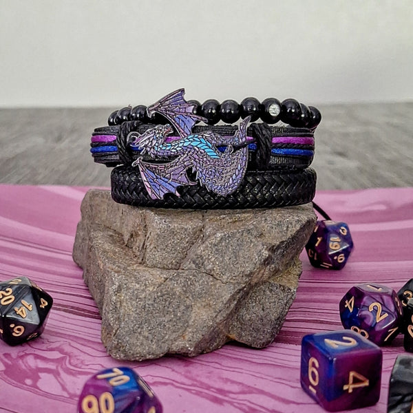 Purple Dragon Bracelet Set