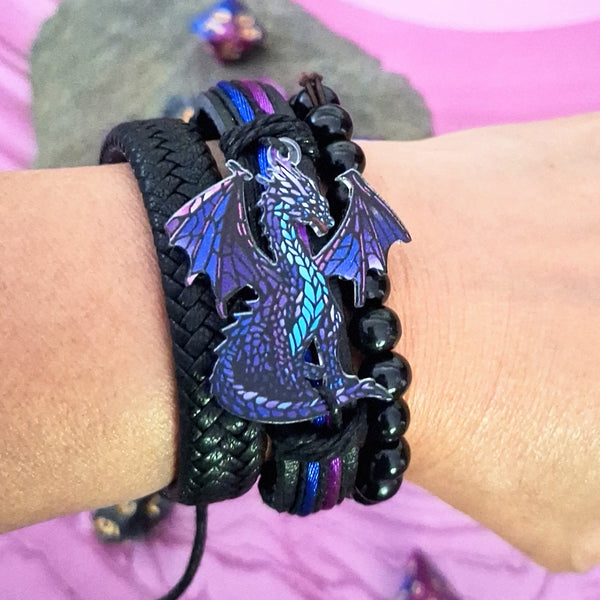 Purple Dragon Bracelet Set