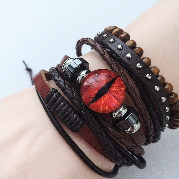 Red Dragon Eye Bracelet Set