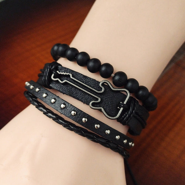 Black Guitar Bracelet Set