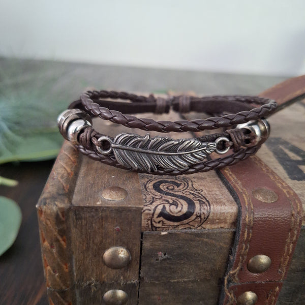 Brown Feather Bracelet