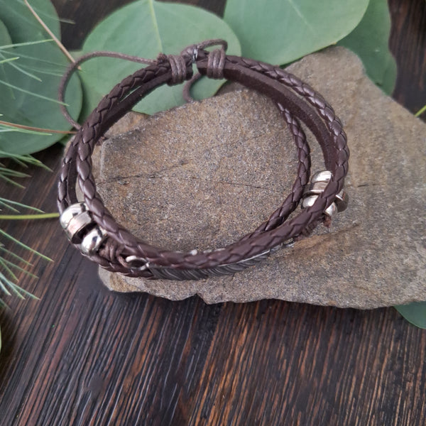 Brown Feather Bracelet