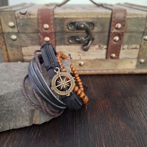 Pirate Compass Bracelet Set