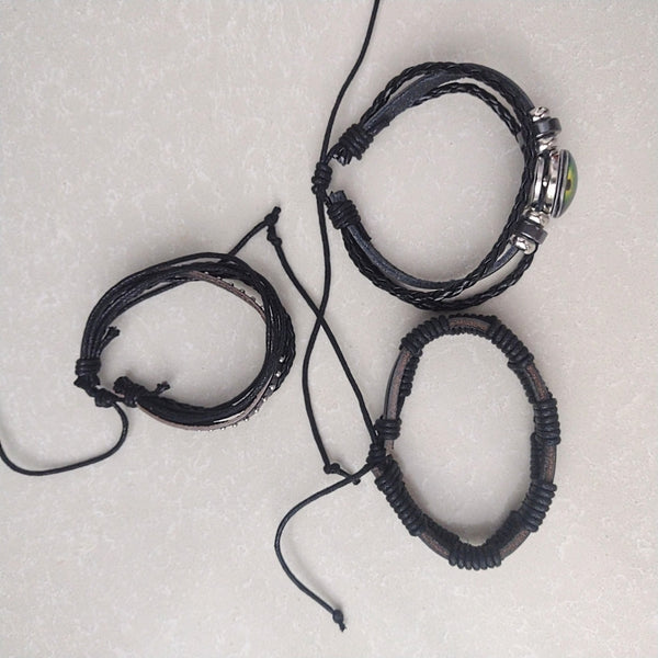 Mystical Dragon Eye Bracelet Set - black