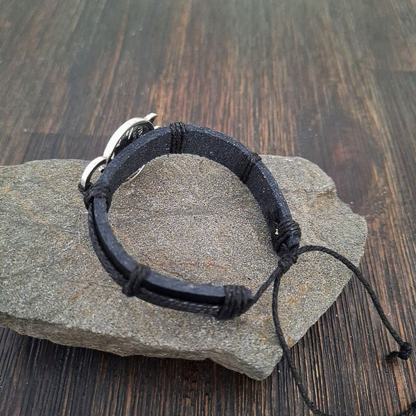 Viking Wolf Bracelet Set - Black