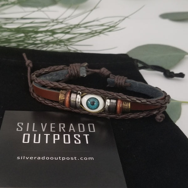 Evil Eye Leather Bracelet