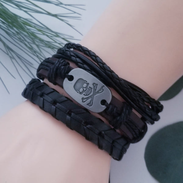 Skull/Pirate Multilayer Bracelet Set