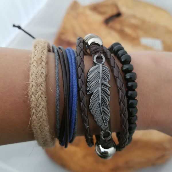 Phoenix Feather Bracelet Set