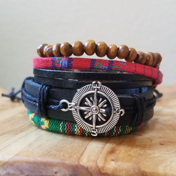 Compass Multilayer Bracelet Set - Multi