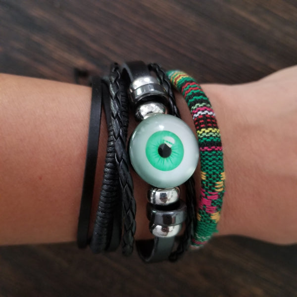 Hemsa Evil Eye Multilayer Bracelet Set