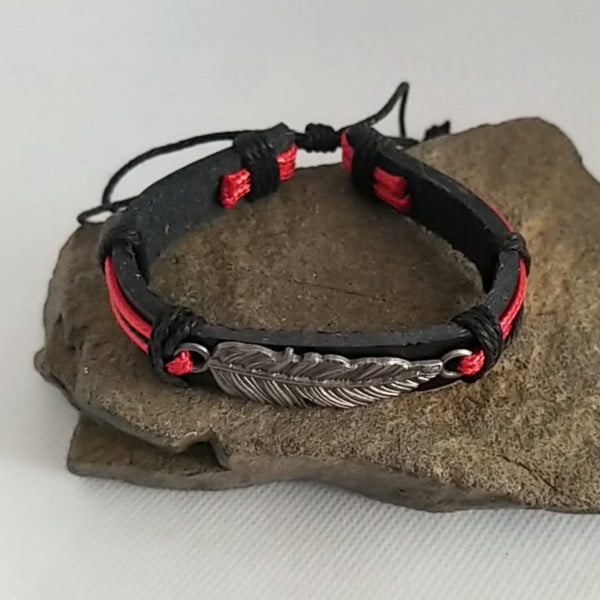 Feather Bracelet - Red