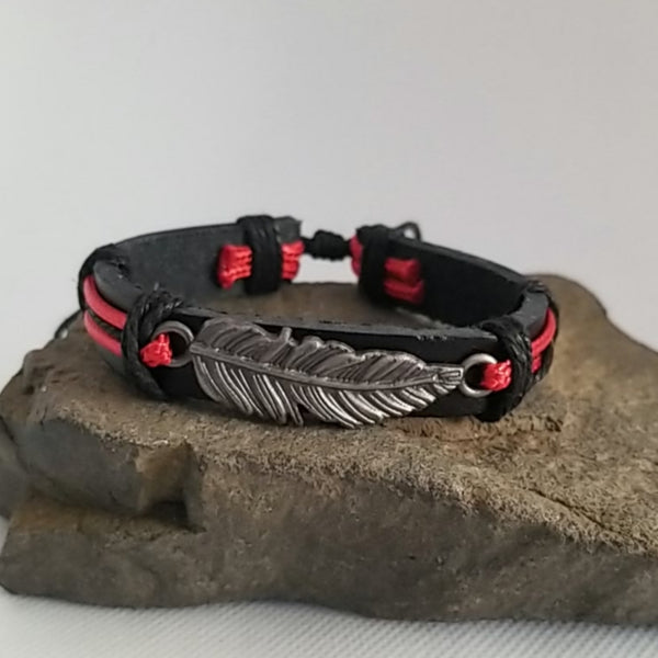 Feather Bracelet - Red