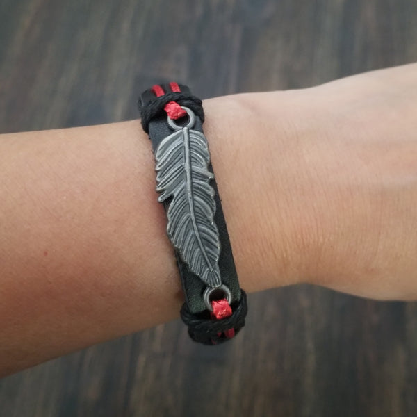 Feather Bracelet - Red