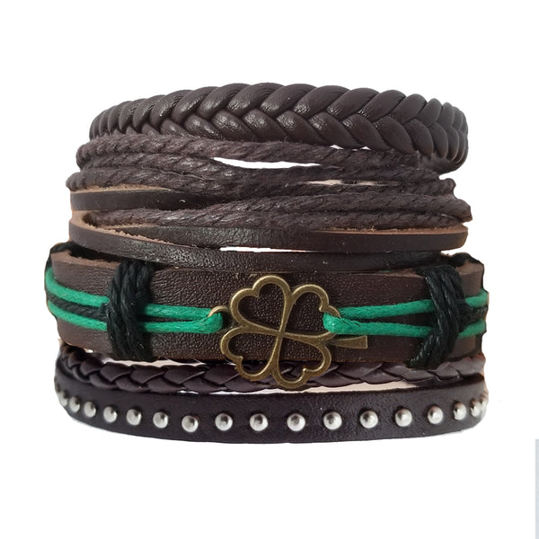 Lucky Clover Bracelet Set - Green