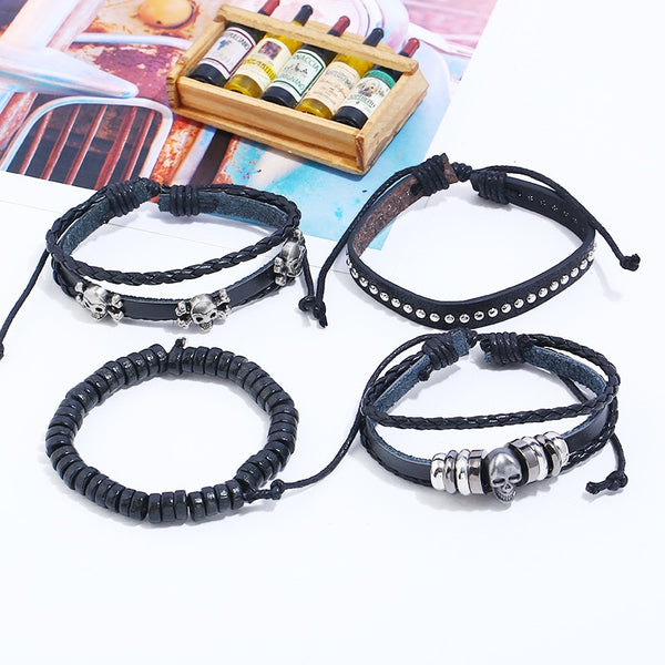 Skull 2 Multilayer Bracelet Set - Silverado Outpost