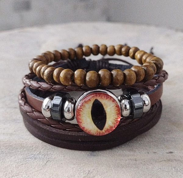 Dragon Eye Bracelet Set - Fire