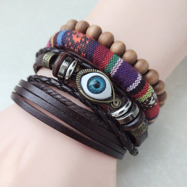Evil Eye Protection Bracelet Set
