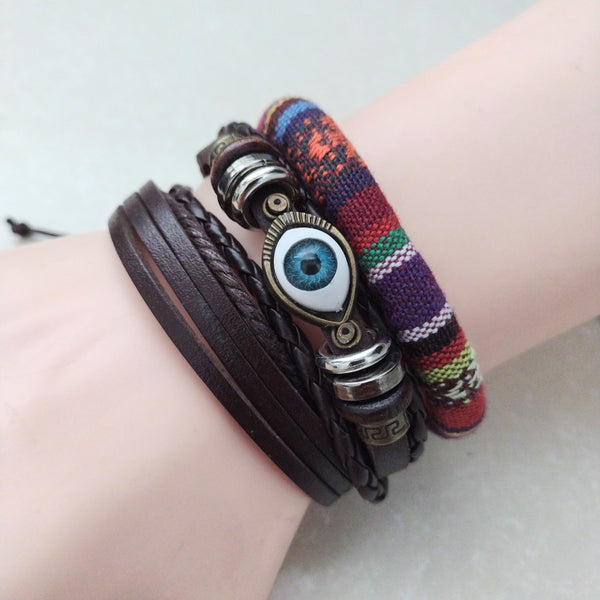 Evil Eye Protection Bracelet Set