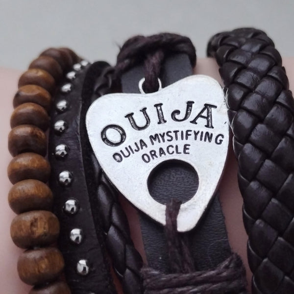Ouija Multilayer Bracelet Set - brown