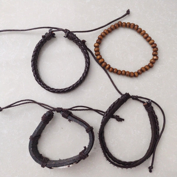 Ouija Multilayer Bracelet Set - brown