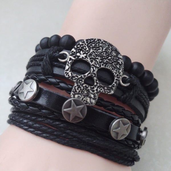 Skull Stars Bracelet Set