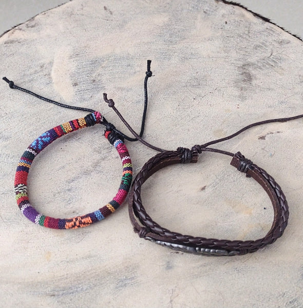 Native American Feather Bracelet Set