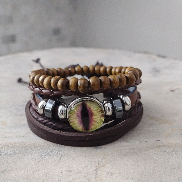 Dragon Eye Bracelet Set - Purple