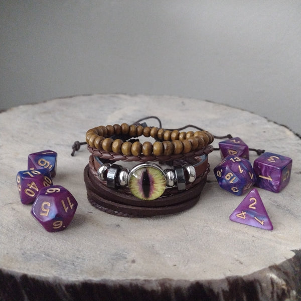 Dragon Eye Bracelet Set - Purple