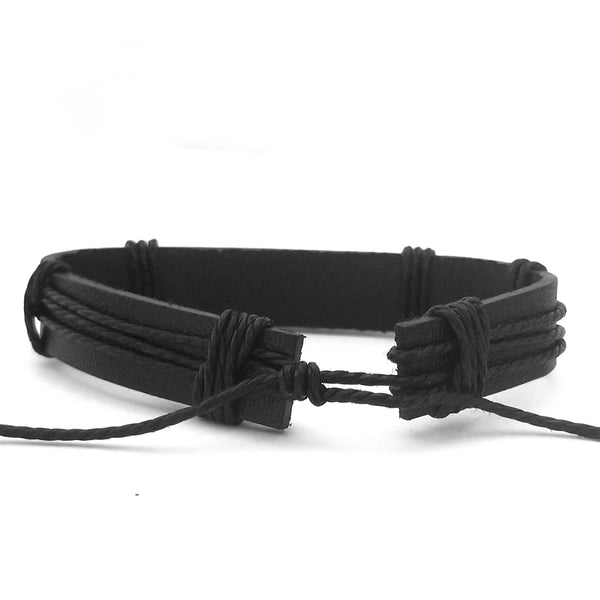 Black & White Love Leather Bracelet - Silverado Outpost