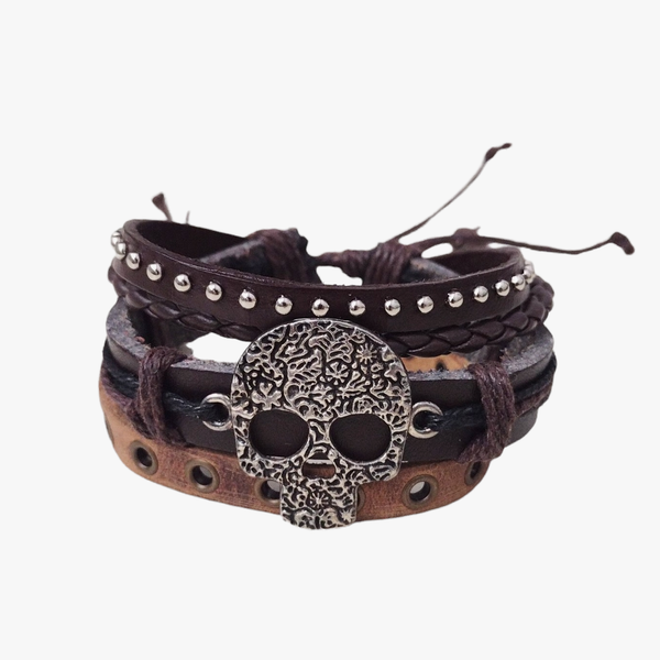 Pirate Skull Bracelet Set