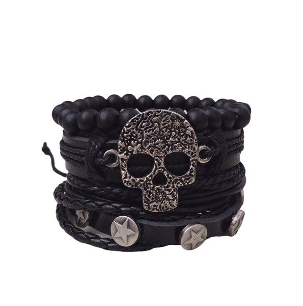 Skull Stars Bracelet Set