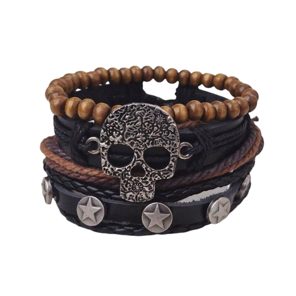 Pirate Skull Bracelet Set