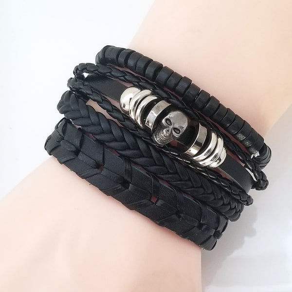 Simple Skull Multilayer Bracelet Set