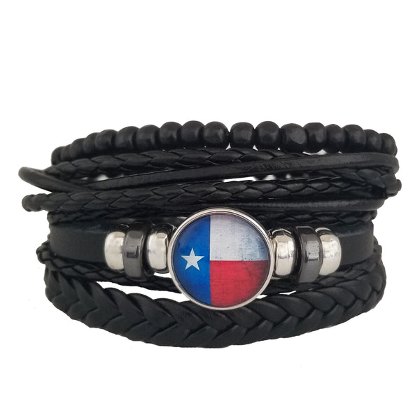 Texas Flag Mulilayer Bracelet Set