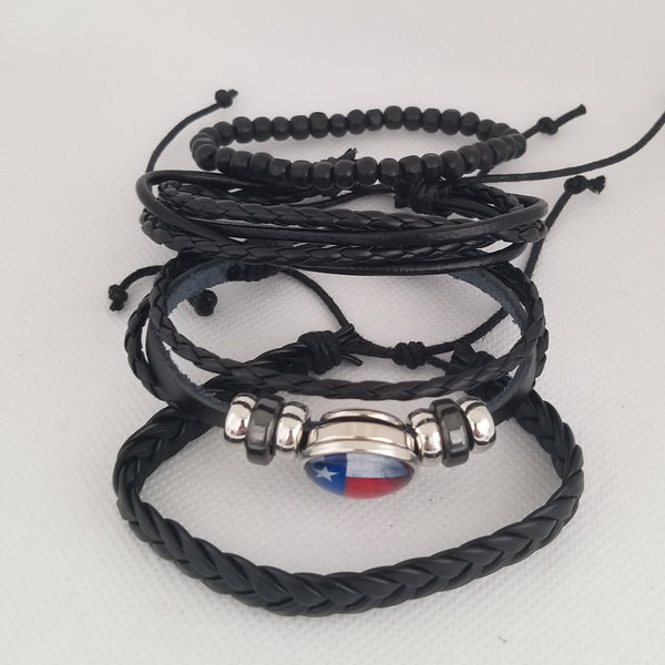 Texas Flag Mulilayer Bracelet Set
