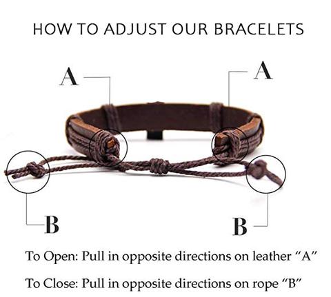 Peace Leather Bracelet Set - Multi