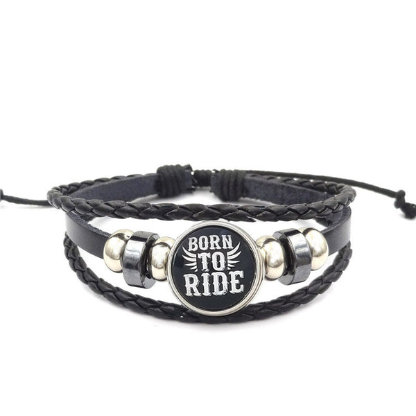 Born to Ride Leather Bracelet Set