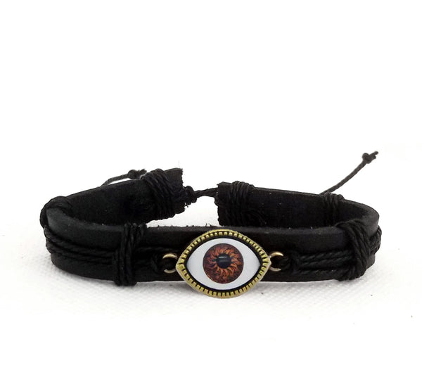 Evil Eye Bracelet Set - Brown/Gold