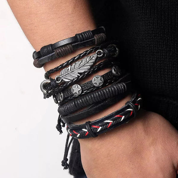 Feather Multilayer Bracelet Set - Silverado Outpost
