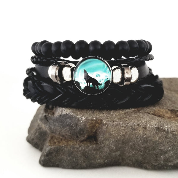 Howling Wolf Bracelet Set - B