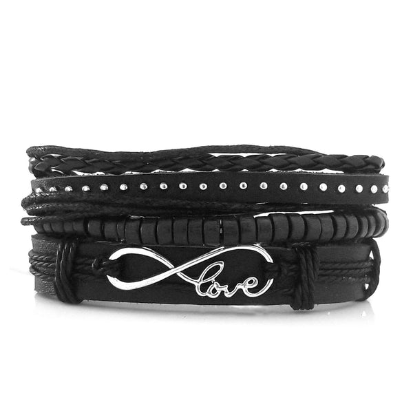 Love Infinity Stud Bracelet Set