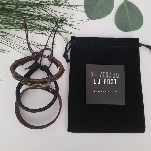 Motorcycle Bracelet Set - Brown