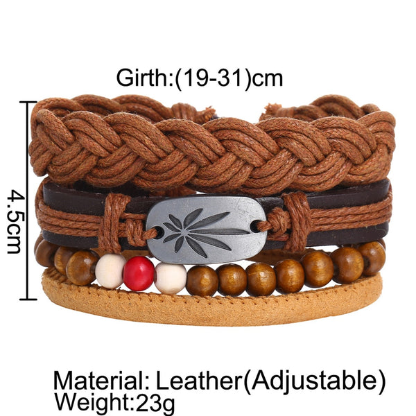Marley Brown Leather Bracelet Set - Silverado Outpost