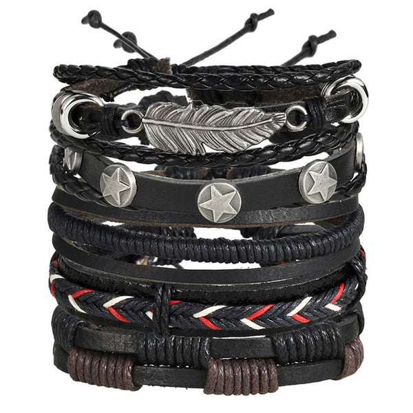 Feather Multilayer Bracelet Set - Silverado Outpost