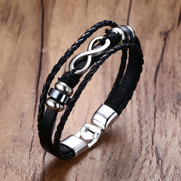 Women's Infinity Leather Bracelet - Silverado Outpost