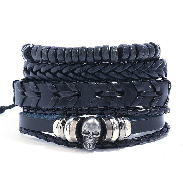 Simple Skull Multilayer Bracelet Set - Silverado Outpost