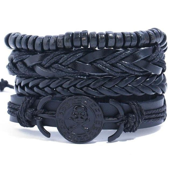 Pirate/Skull Multilayer Bracelet Set - Silverado Outpost