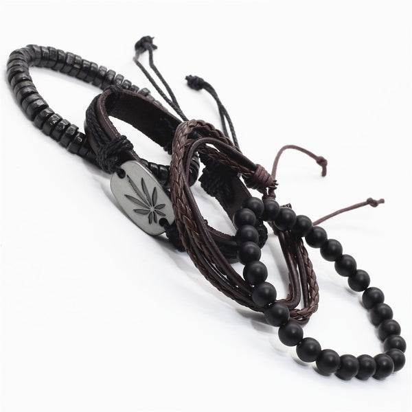 Marley Leaf Leather Bracelet Set - Silverado Outpost
