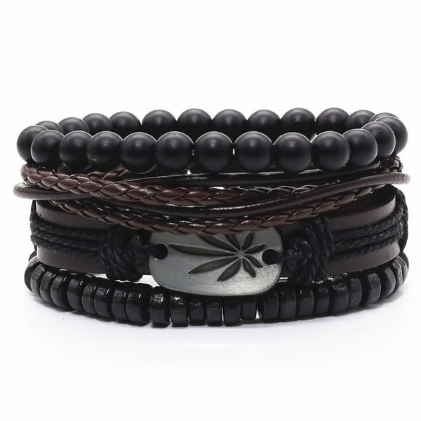 Marley Leaf Leather Bracelet Set - Silverado Outpost